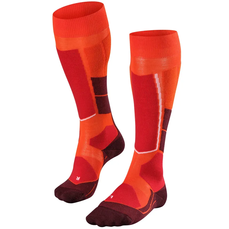 Falke Ski Socks ST4 Wool Touring Womens Low Volume In Orange